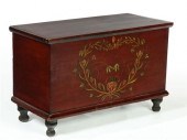 DECORATED BLANKET CHEST.  Attr
