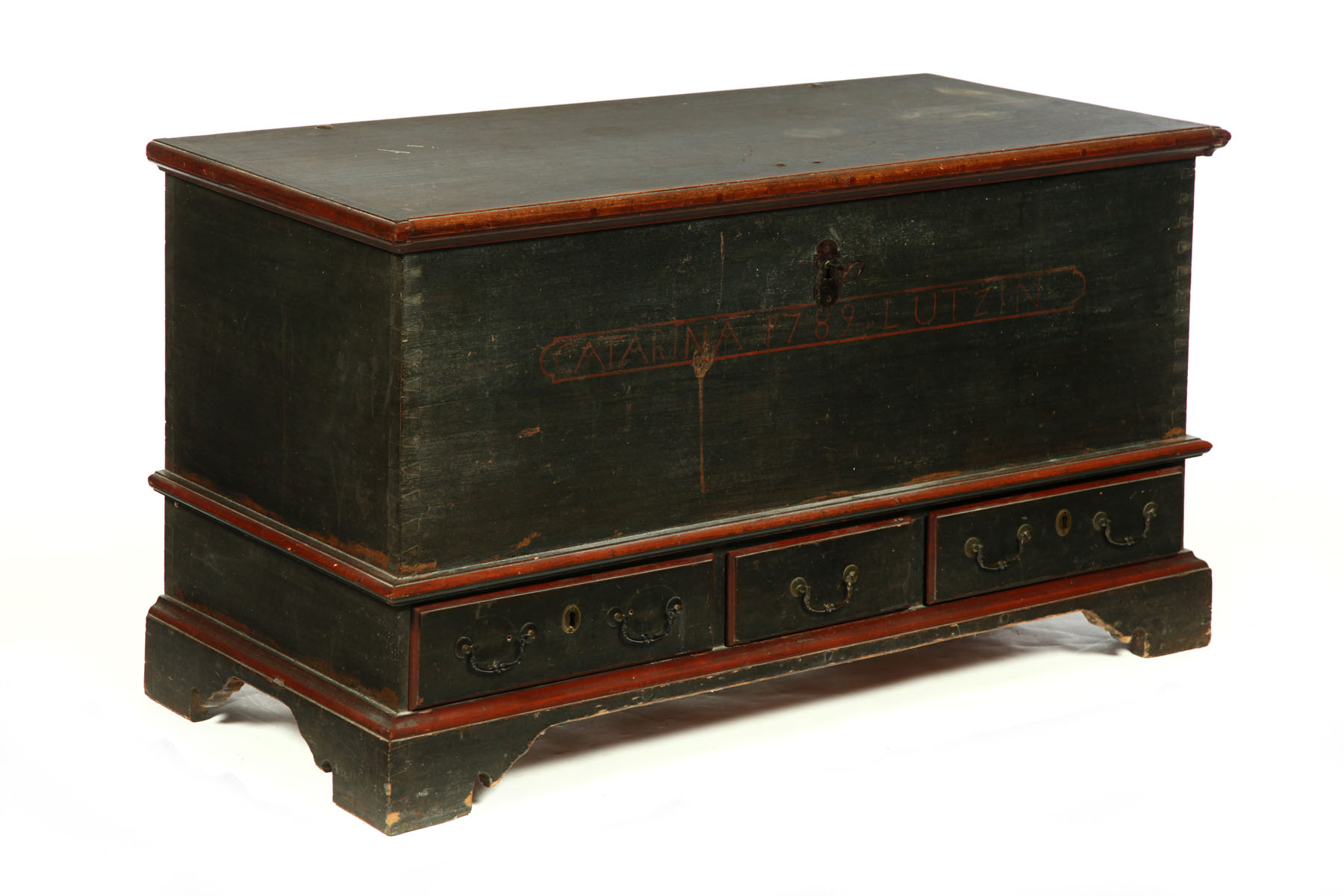 DECORATED BLANKET CHEST.  Eastern