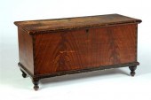 DECORATED BLANKET CHEST.  Sign