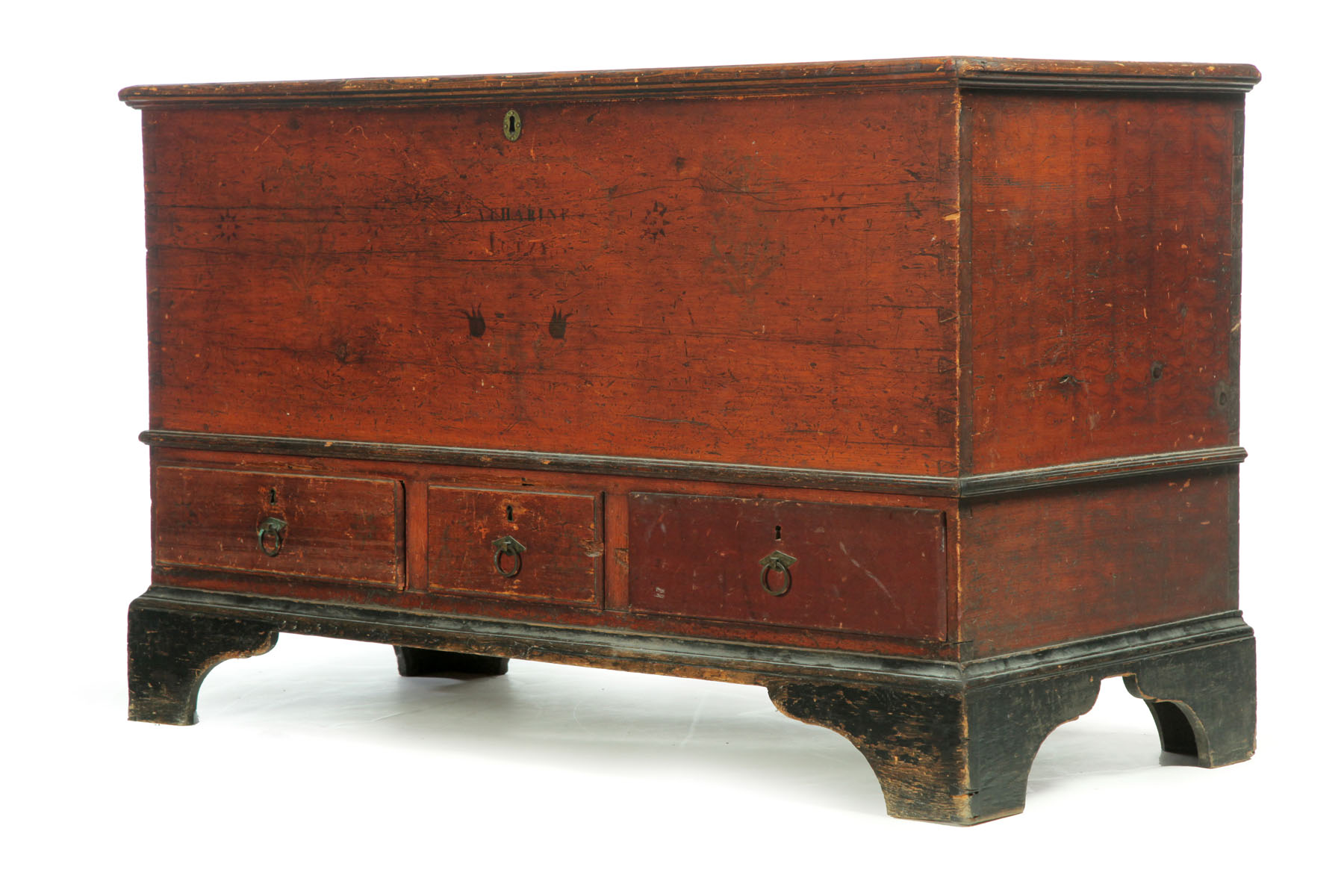 DECORATED BLANKET CHEST.  Western