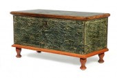 DECORATED BLANKET CHEST WITH F
