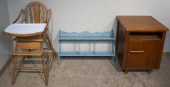DECORATED BLUE PAINTED SHELF,