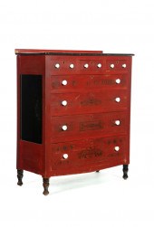 DECORATED CHEST OF DRAWERS.  W