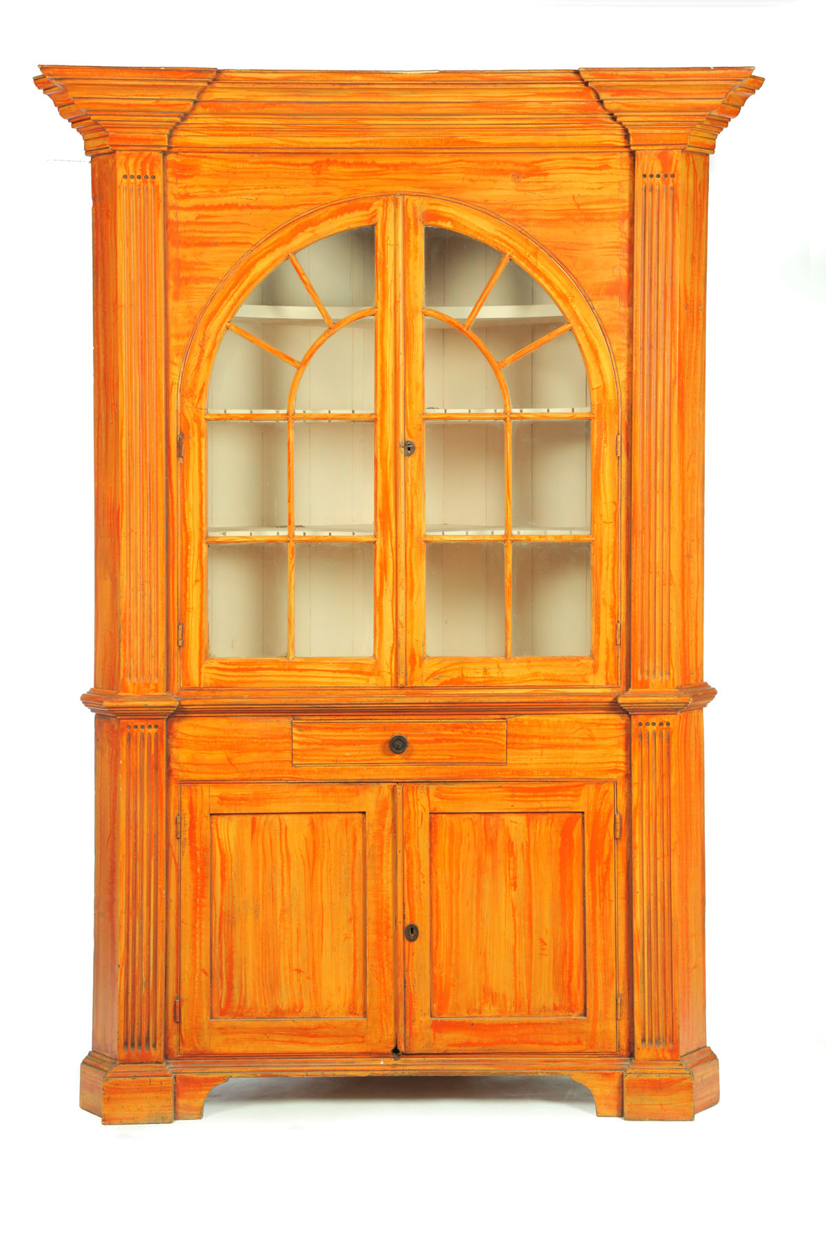 DECORATED CORNER CUPBOARD. 