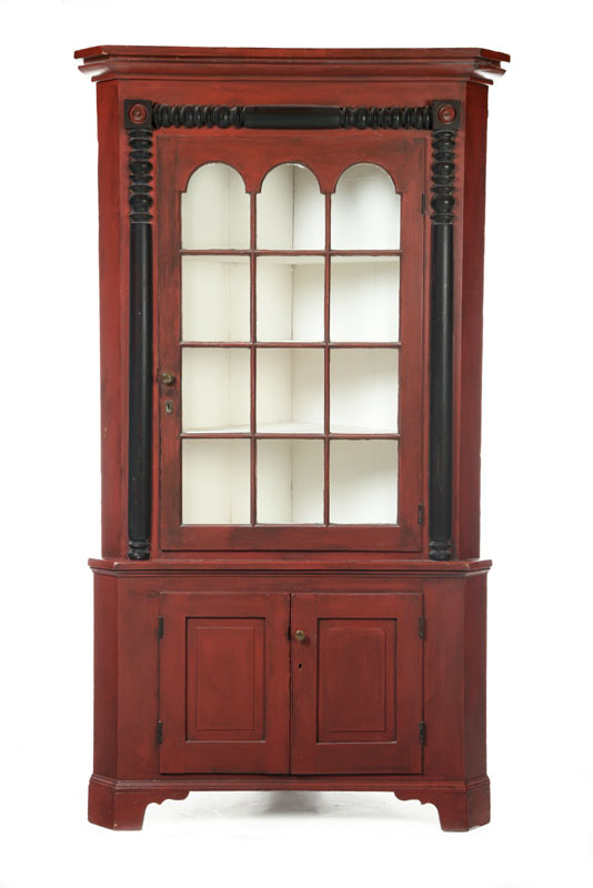 DECORATED CORNER CUPBOARD. 