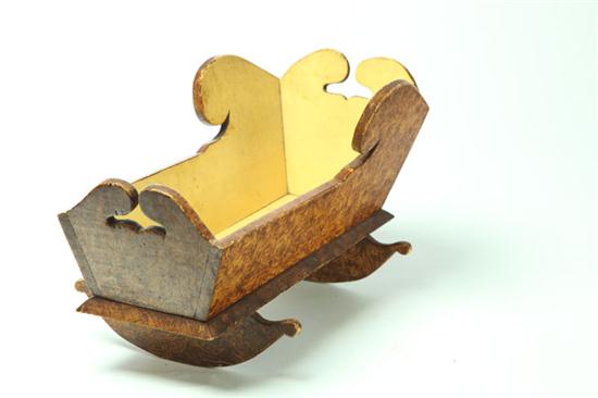 DECORATED DOLL CRADLE.  American 