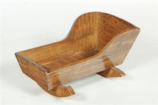 DECORATED DOLL CRADLE.  American 