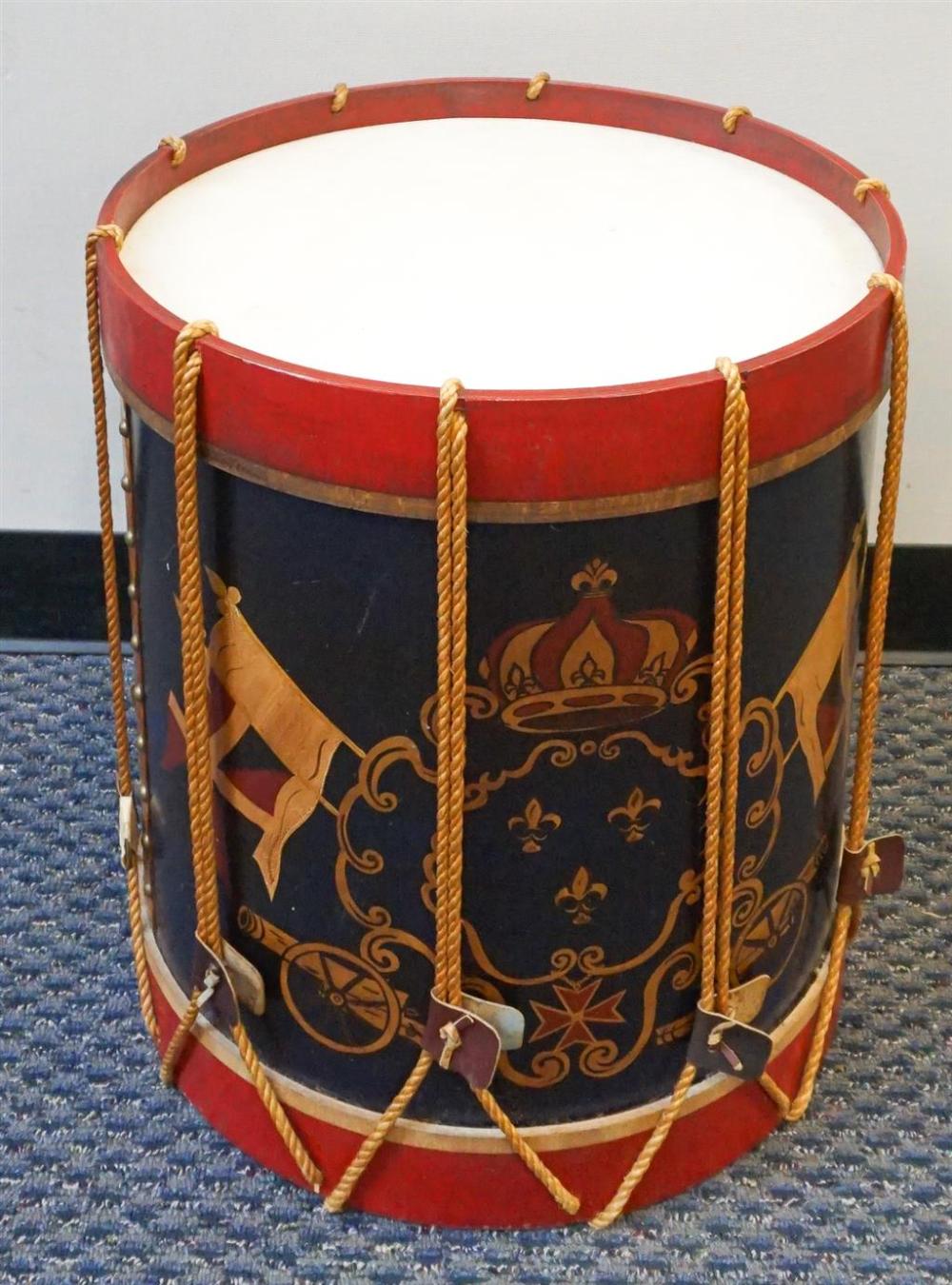DECORATED "DRUM" TABLEDecorated