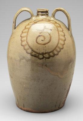 Decorated Edgefield jug, double