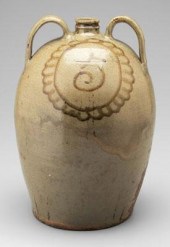 Decorated Edgefield jug, doubl
