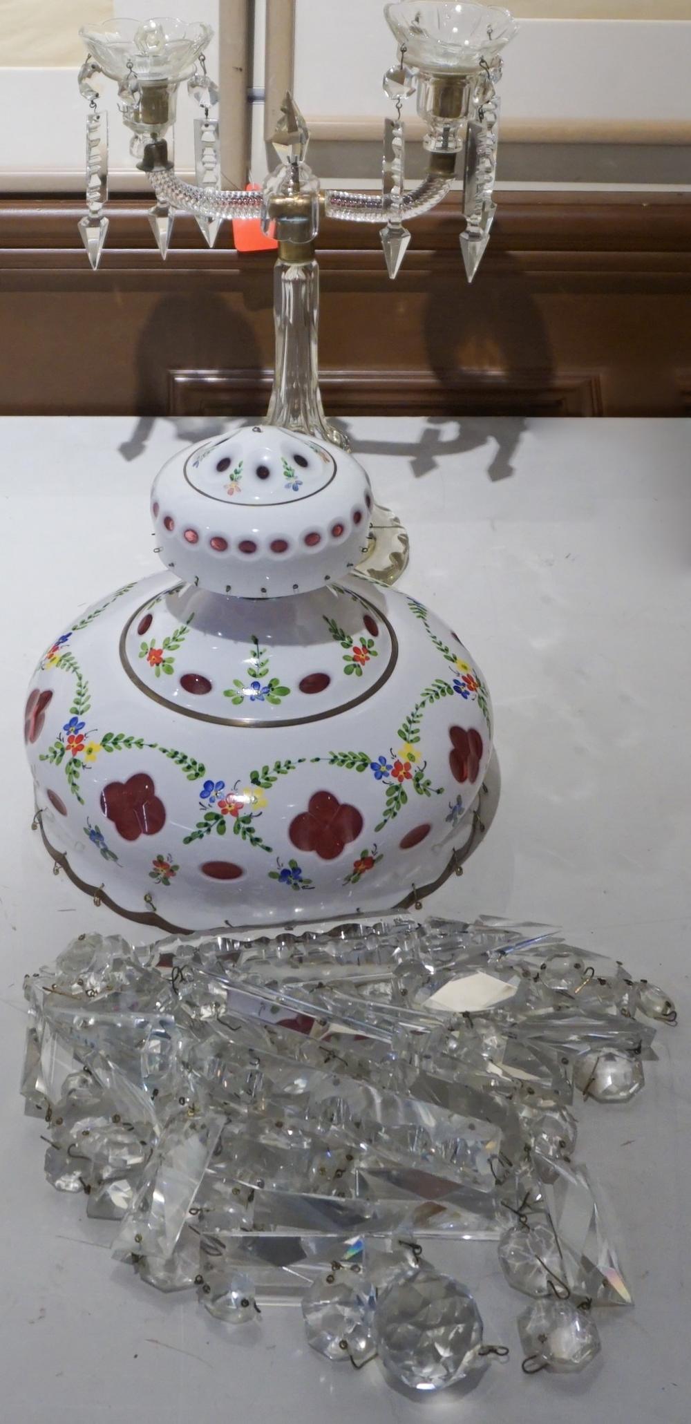 DECORATED GLASS HANGING LIGHT