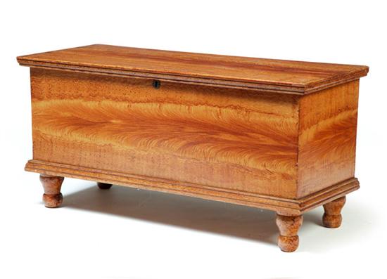 DECORATED MINIATURE BLANKET CHEST.