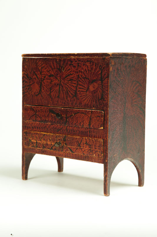 DECORATED MINIATURE MULE CHEST. 
