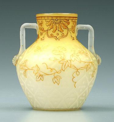 Decorated mother-of-pearl urn,