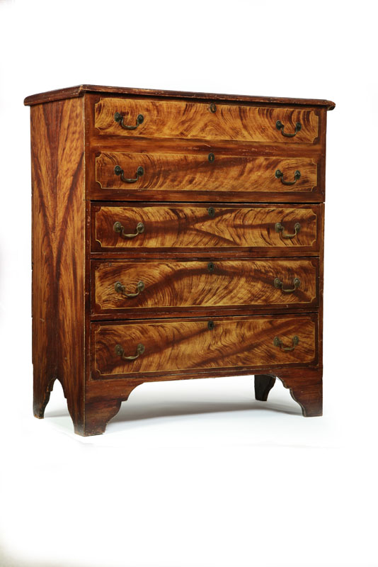 DECORATED MULE CHEST.  New England