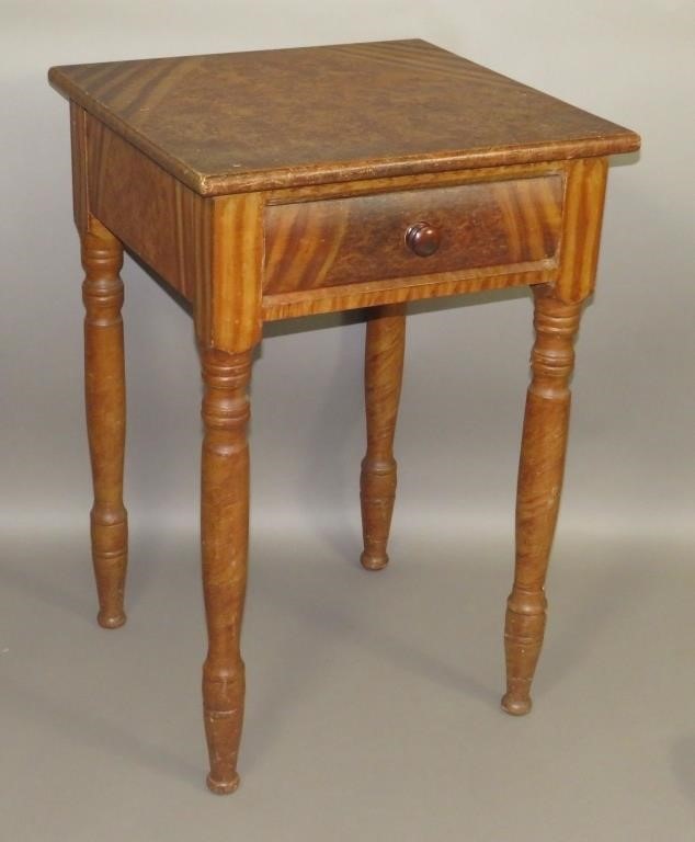 DECORATED ONE DRAWER STANDca. 1840;