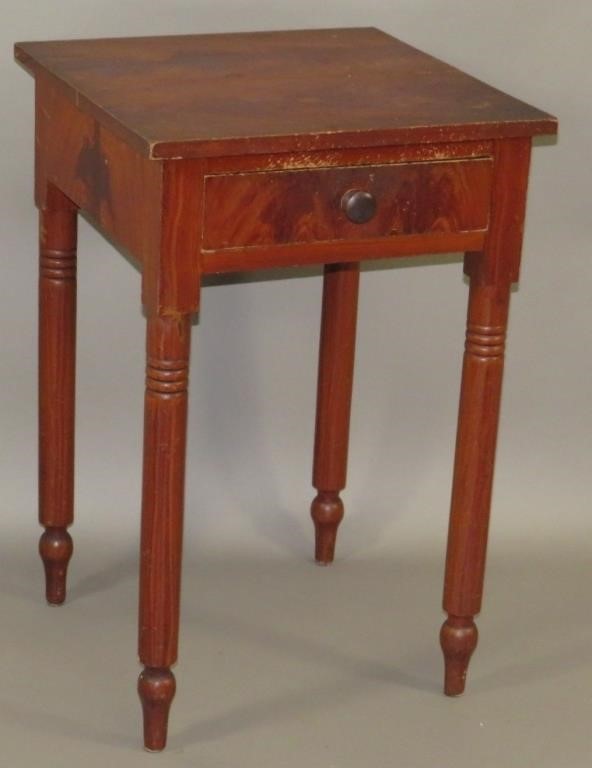 DECORATED ONE DRAWER STANDca. 1840;
