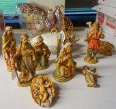 DECORATED PLASTIC NATIVITY SET
