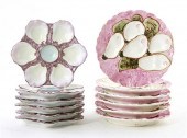 Decorated porcelain oyster pla