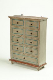 DECORATED SPICE CHEST.  Americ