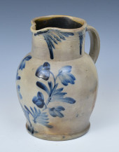 DECORATED STONEWARE PITCHER, B