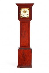 DECORATED TALL CASE CLOCK.  Am