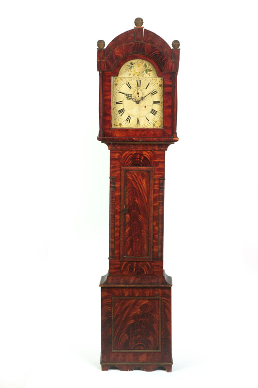 DECORATED TALL CASE CLOCK. 