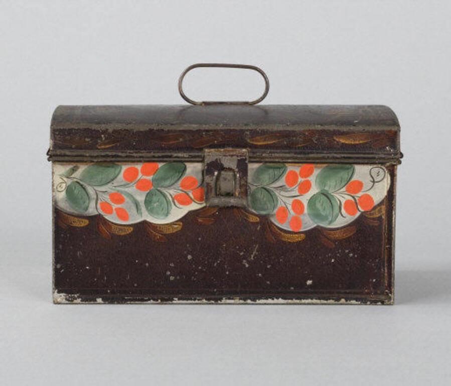 DECORATED TOLE DEED BOXA tole