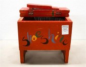 DECORATED WOOD SHOESHINE BOX W