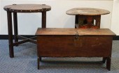 DECORATED WOOD SIDE TABLE, AN