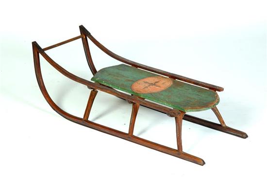 DECORATED WOODEN CHILD'S SLED. 