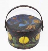 DECORATED WOODEN FIRKIN WITH H
