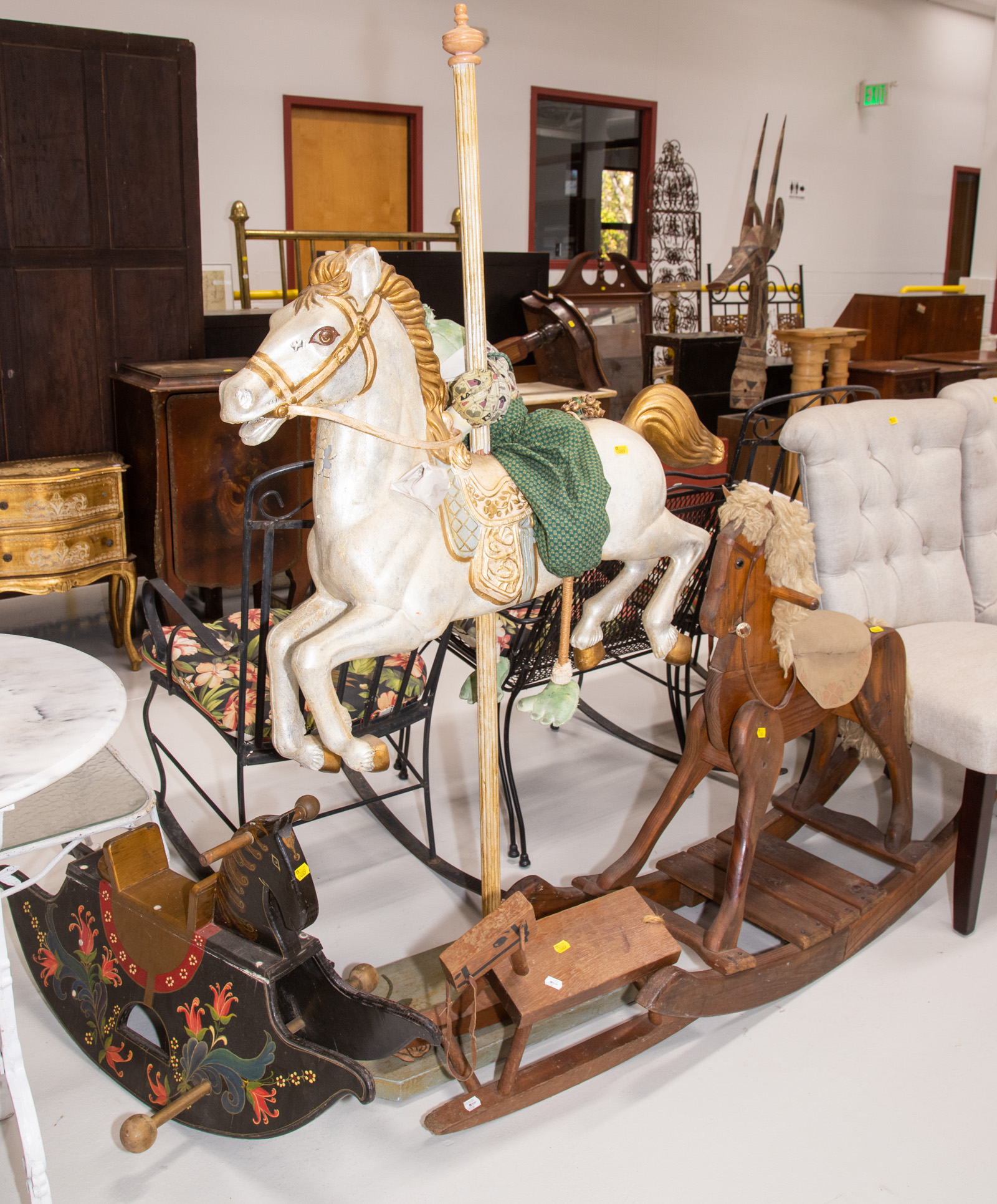 DECORATIVE CAROUSEL HORSE; THREE