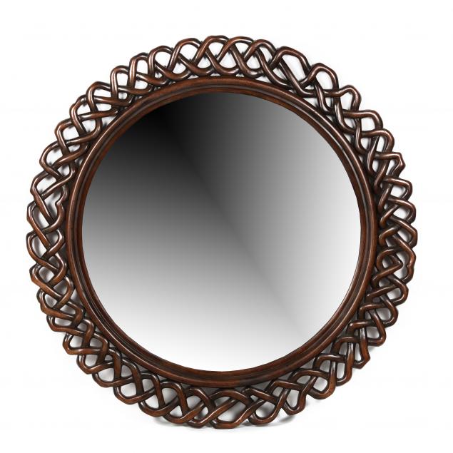 DECORATIVE CARVED MAHOGANY CIRCULAR