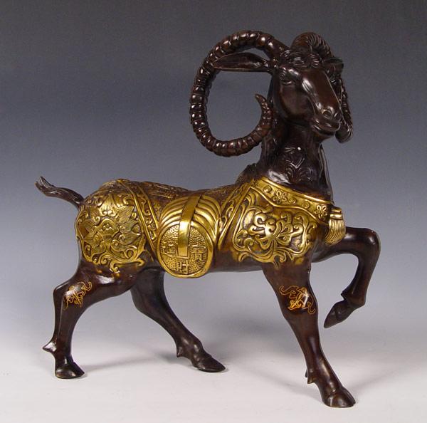 DECORATIVE CHINESE BRONZE GOAT