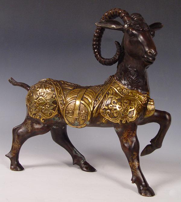 DECORATIVE CHINESE BRONZE GOAT