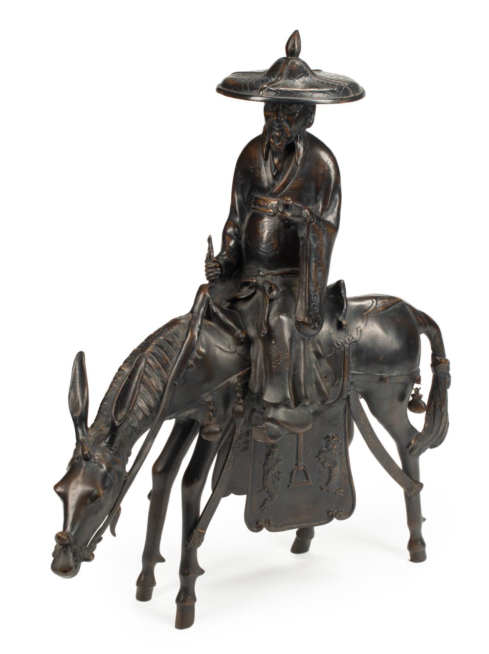 DECORATIVE CHINESE PATINATED BRONZE