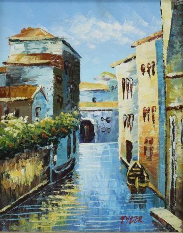 DECORATIVE FRAMED VENETIAN CANAL