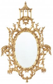 DECORATIVE GILT WOOD MIRROR BY
