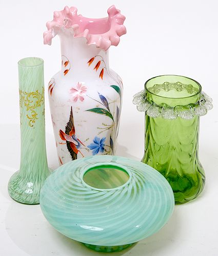 DECORATIVE GLASS LOTA group of four