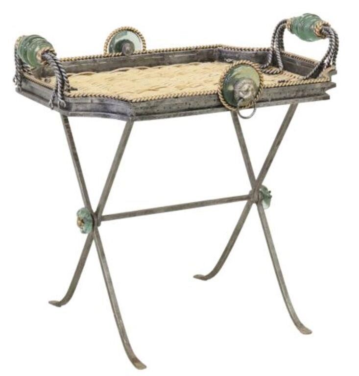 DECORATIVE IRON & WICKER SERVING