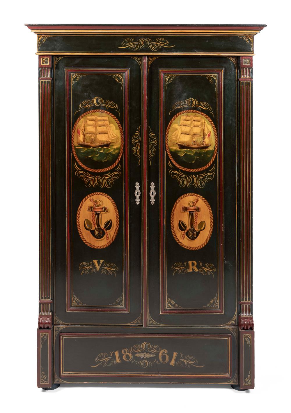 DECORATIVE MARITIME-THEMED TWO-DOOR