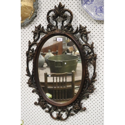 Decorative mirror, approx 82cm x
