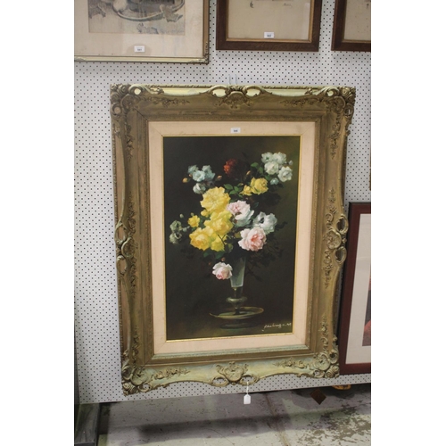 Decorative oil on board still life,