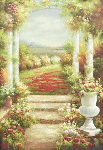 DECORATIVE OIL PAINTING GARDEN PATH