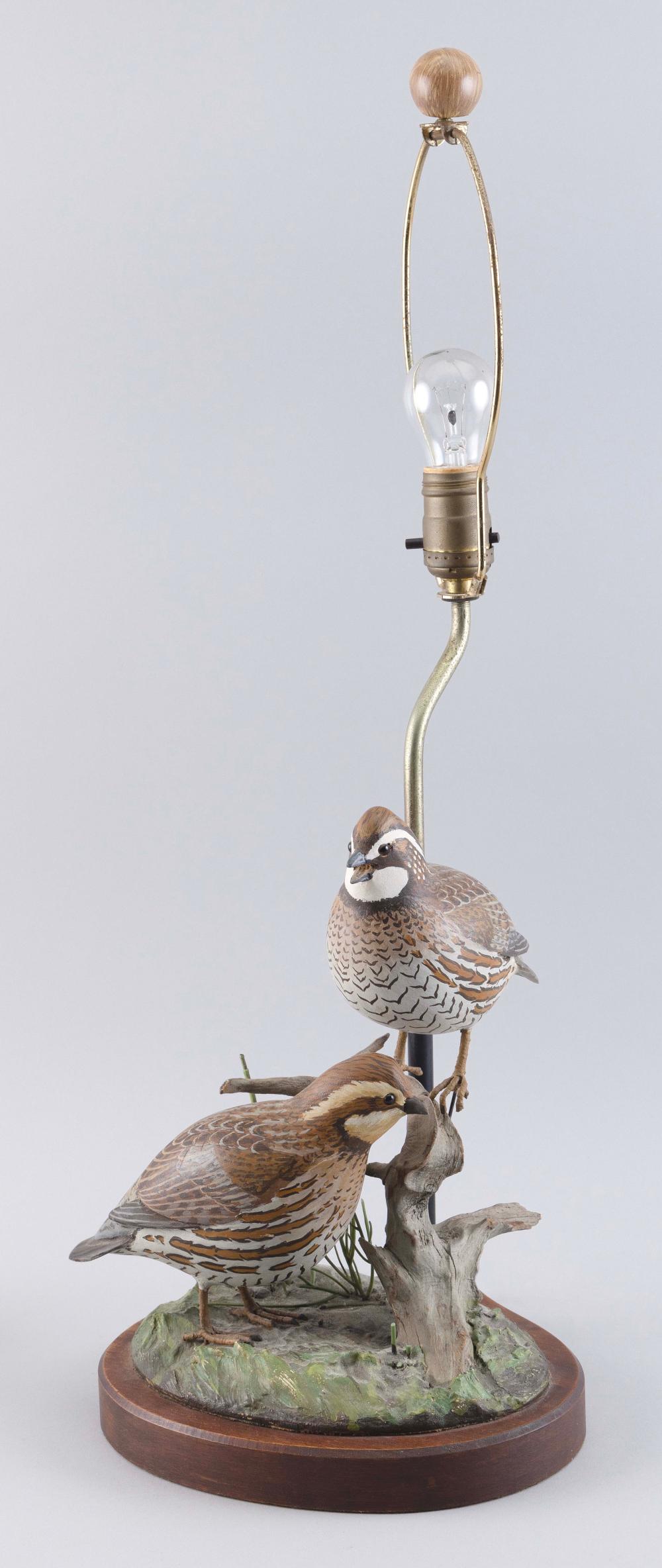DECORATIVE QUAIL CARVING MOUNTED AS