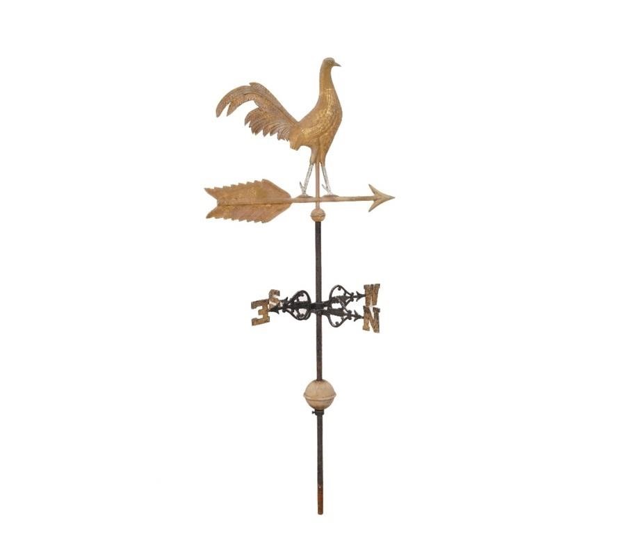 Decorative rooster gilt metal
