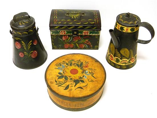 Decoratively painted tin