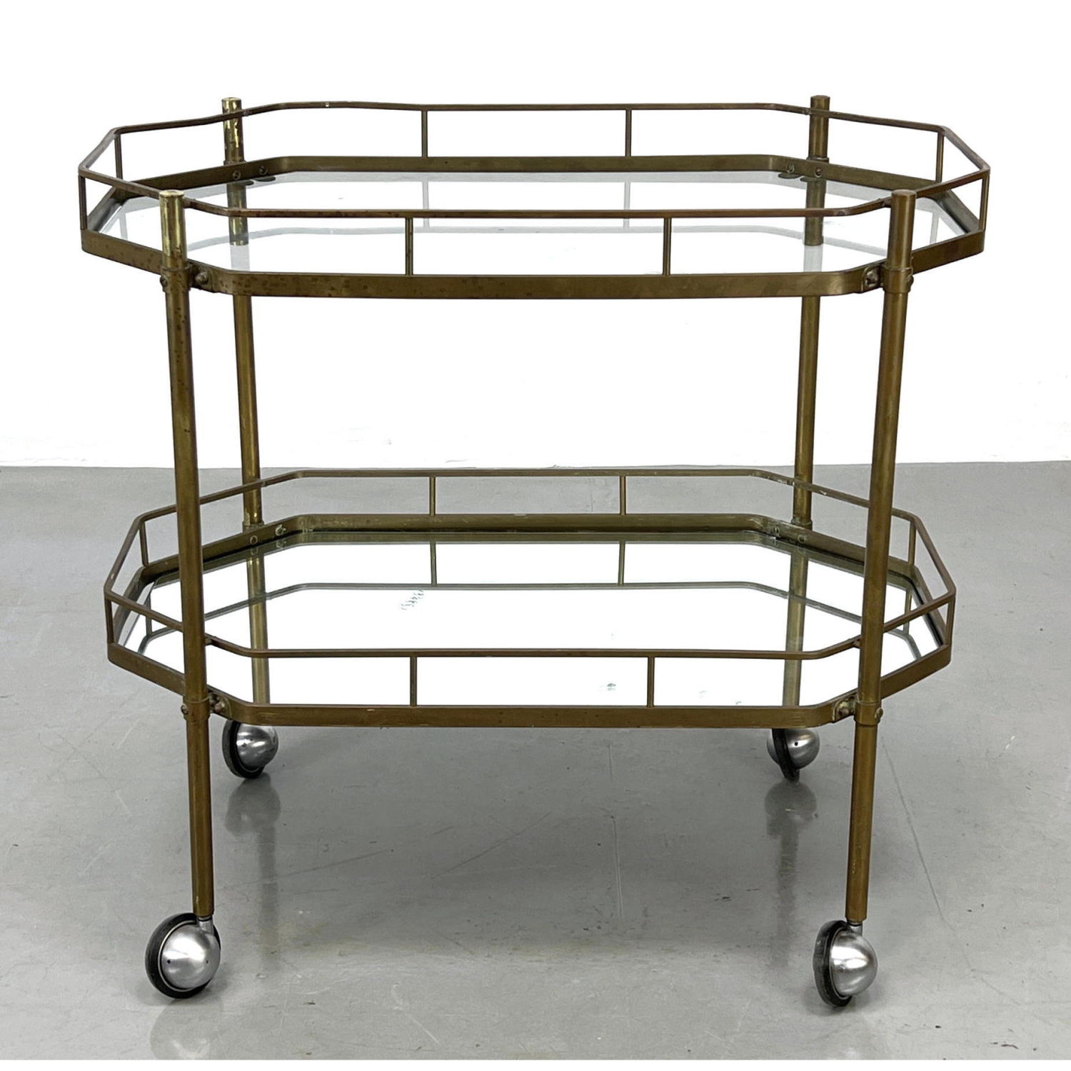 Decorator Mid Century Brass Rolling