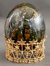 DECOUPAGE AND PAINTED OSTRICH